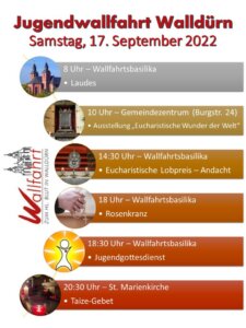 Programm der Jugendwallfahrt 2022 in Walldürn